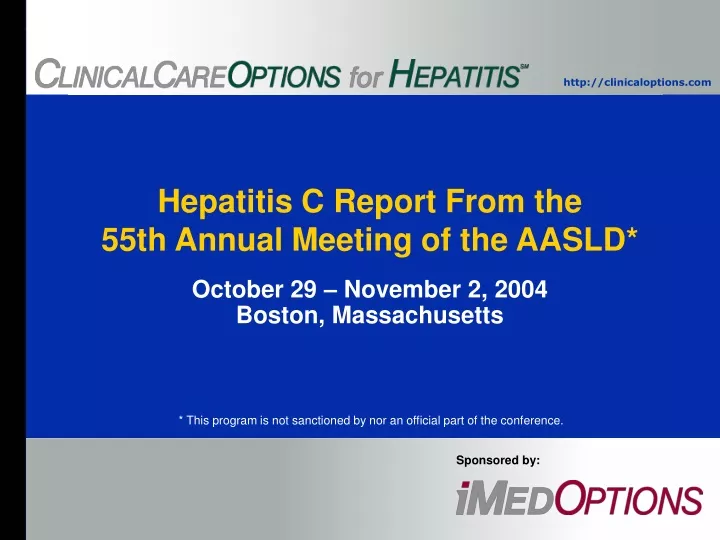 hepatitis c report from the 55th annual meeting of the aasld