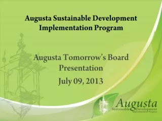 Augusta Sustainable Development Implementation Program
