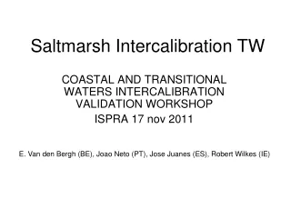 Saltmarsh Intercalibration TW