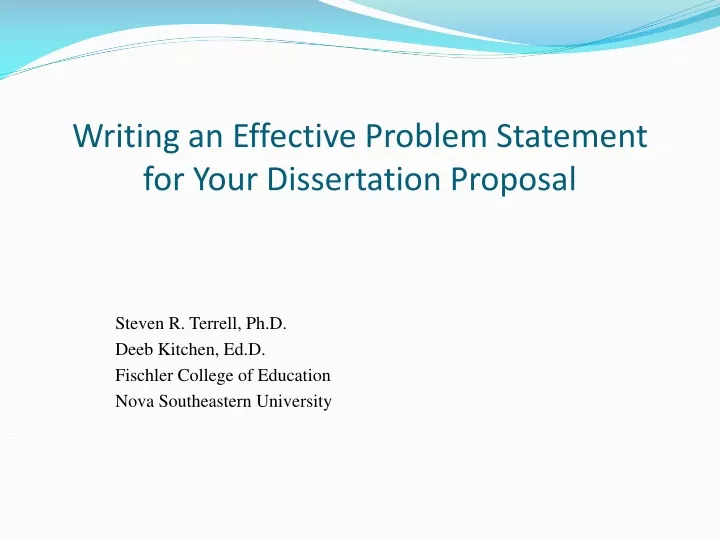writing an effective problem statement for your dissertation proposal