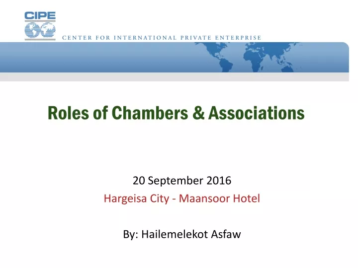 roles of chambers associations