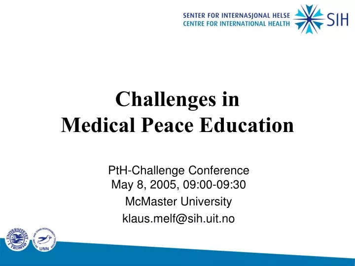 challenges in medical peace education
