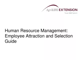 Human Resource Management: Employee Attraction and Selection Guide