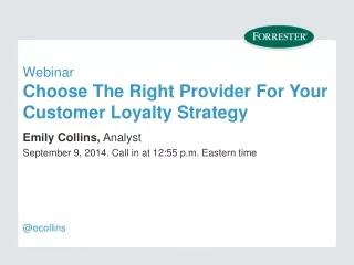 Webinar Choose The Right Provider For Your Customer Loyalty Strategy