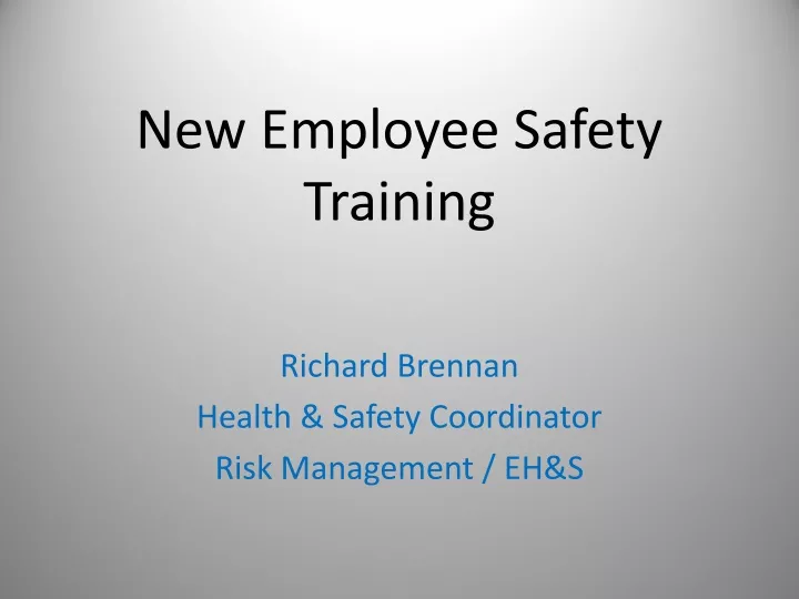 new employee safety training