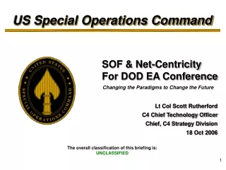SOF &amp; Net-Centricity For DOD EA Conference