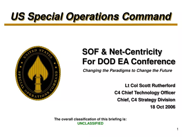 sof net centricity for dod ea conference