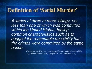 Definition of ‘Serial Murder’
