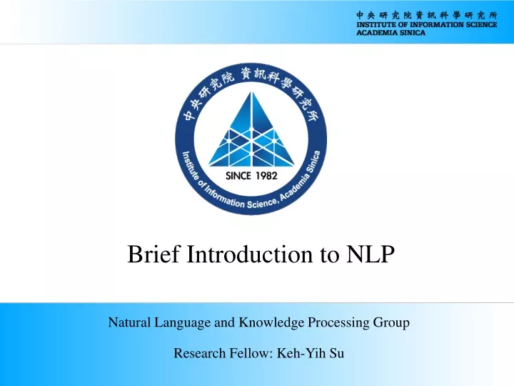 brief introduction to nlp