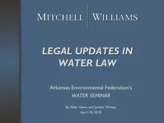 legal updates in water law