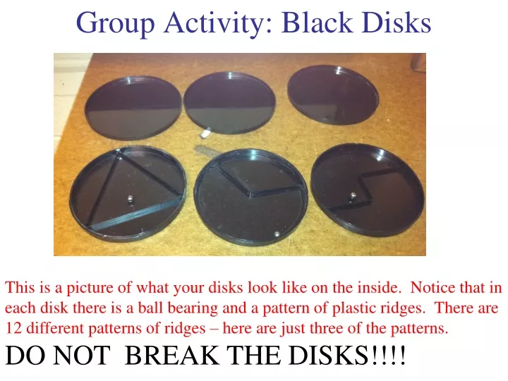 group activity black disks