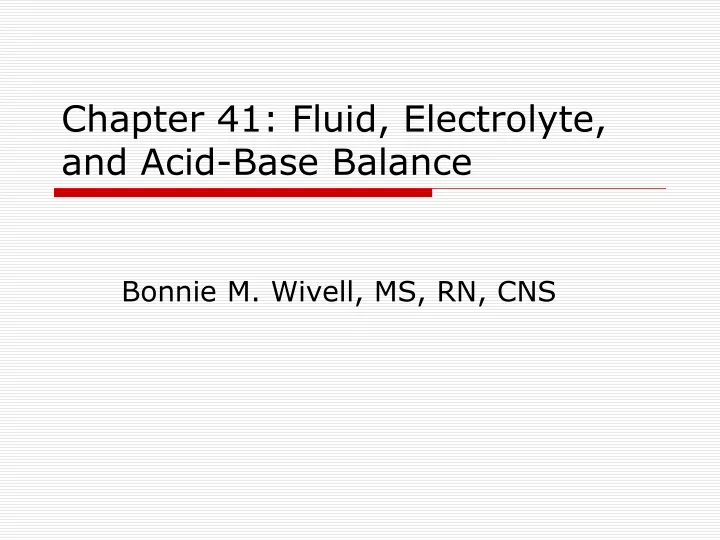 chapter 41 fluid electrolyte and acid base balance