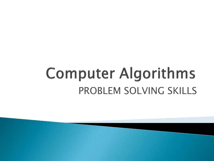 computer algorithms
