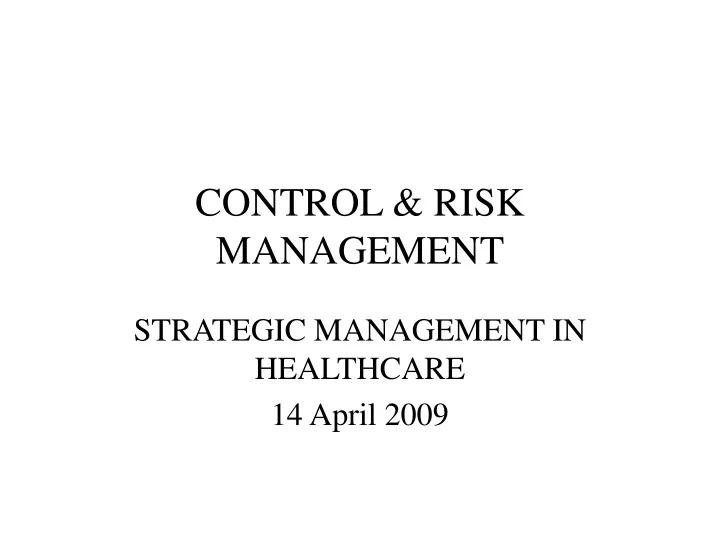 control risk management
