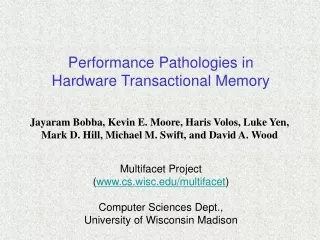 Performance Pathologies in  Hardware Transactional Memory