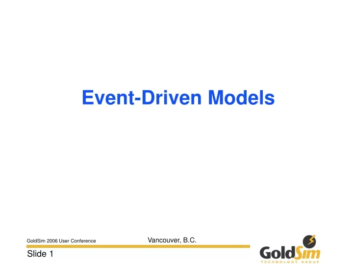 event driven models