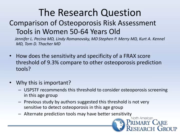 the research question