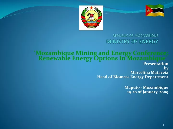 republic of mo ambique ministry of energy