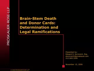 Brain-Stem Death and Donor Cards: Determination and Legal Ramifications