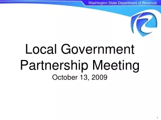 Local Government Partnership Meeting October 13, 2009