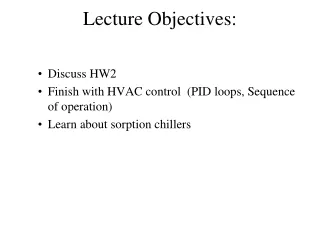 Lecture Objectives: