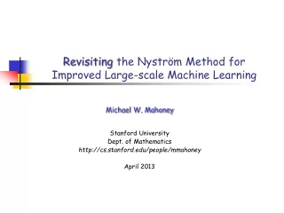 Revisiting  the Nyström Method for Improved Large-scale Machine Learning