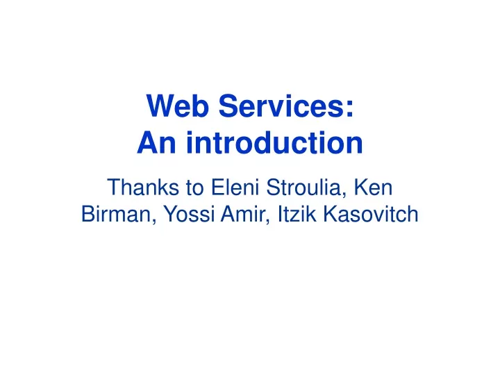 web services an introduction