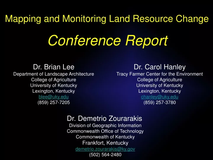 mapping and monitoring land resource change