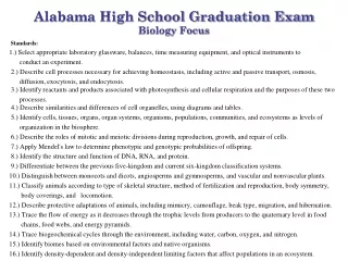 alabama high school graduation exam biology focus