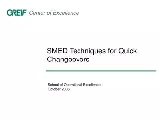 SMED Techniques for Quick Changeovers