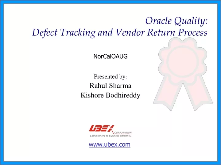 oracle quality defect tracking and vendor return process