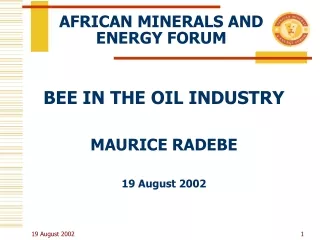 AFRICAN MINERALS AND ENERGY FORUM