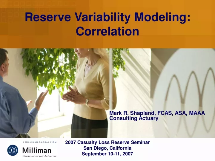 reserve variability modeling correlation