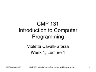 CMP 131 Introduction to Computer Programming