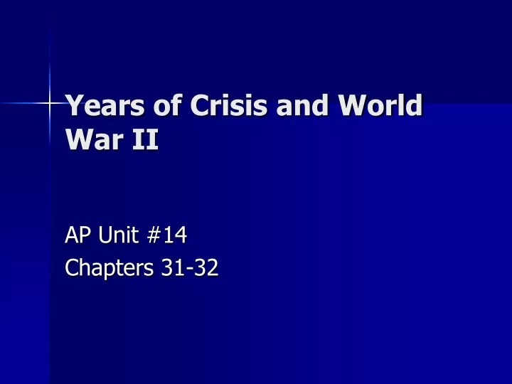 years of crisis and world war ii