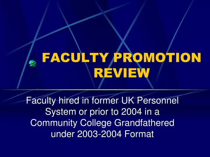 faculty promotion review