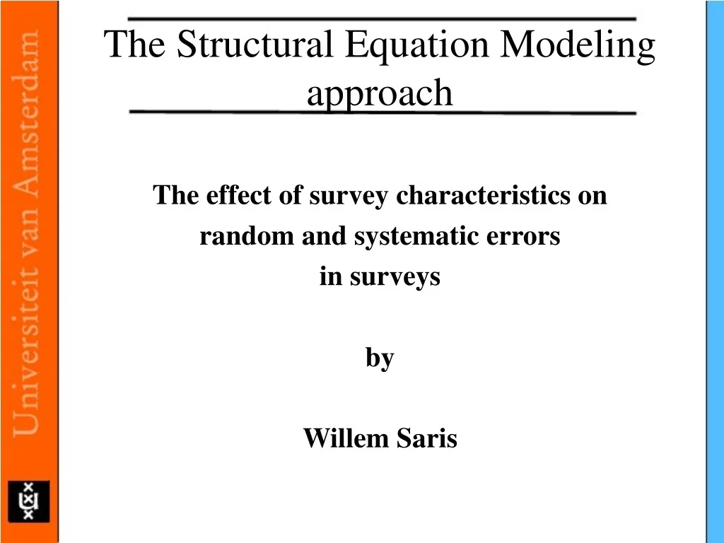 PPT - The Structural Equation Modeling approach PowerPoint Presentation ...