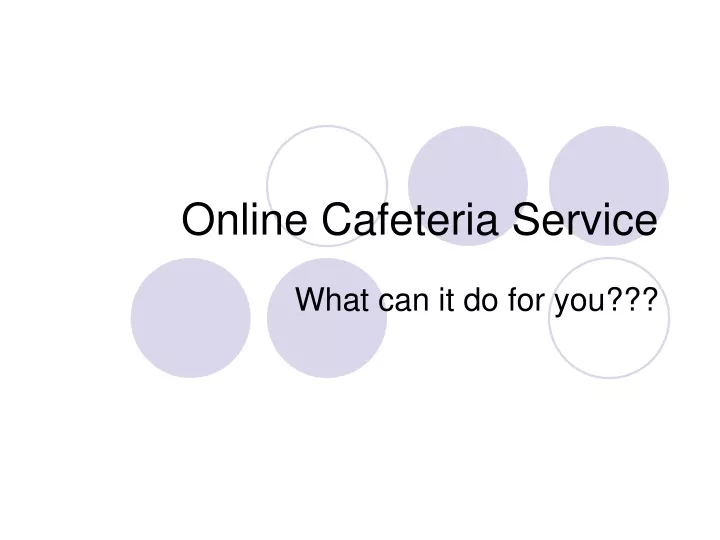 online cafeteria service