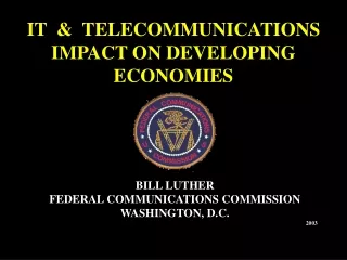 IT  &amp;  TELECOMMUNICATIONS IMPACT ON DEVELOPING ECONOMIES