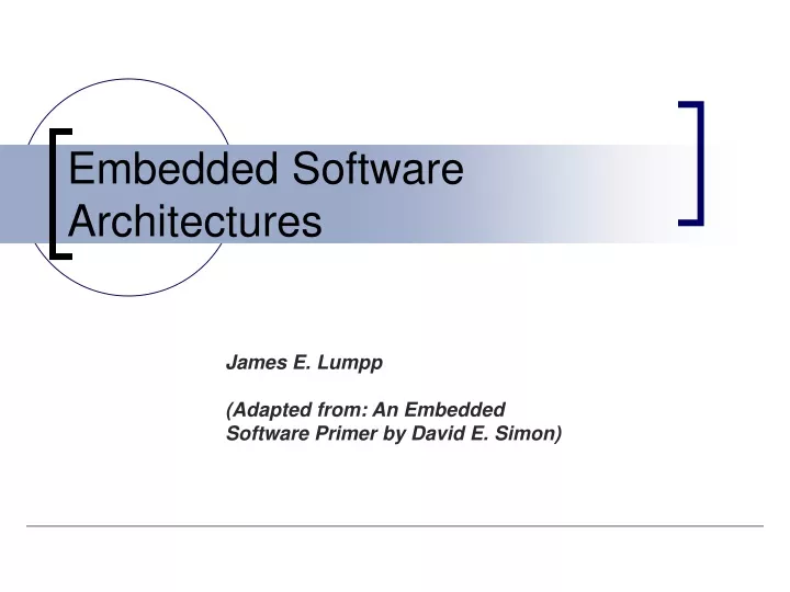 embedded software architectures