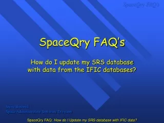 SpaceQry FAQ’s