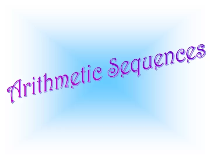 arithmetic sequences