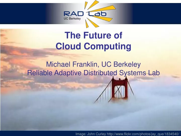 the future of cloud computing michael franklin