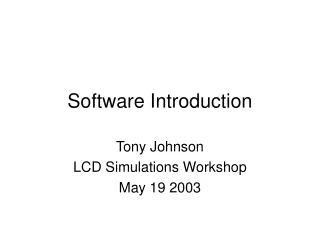 Software Introduction