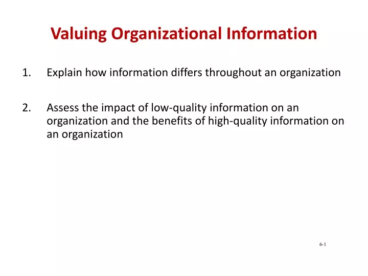 valuing organizational information
