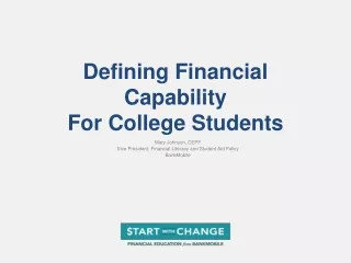 Defining Financial Capability For College Students