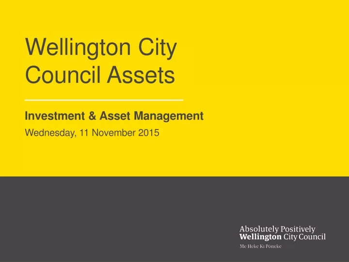 wellington city council assets