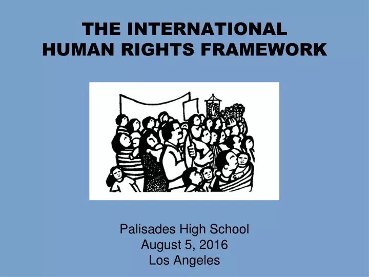 the international human rights framework