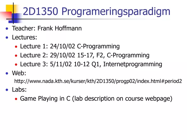 2d1350 programeringsparadigm