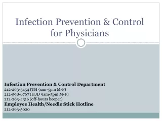 Infection  Prevention &amp;  Control for Physicians